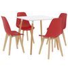vidaXL 5-delige Eethoek rood