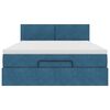 vidaXL Ottoman bed met matras en LED's 140x200cm fluweel donkerblauw