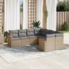 vidaXL 8-delige Loungeset met kussens poly rattan beige