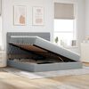 vidaXL Opbergbed met LED met matras Lichtgrijs 160 x 200 cm Polyester