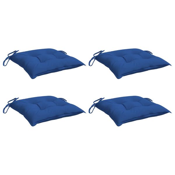vidaXL Stoelkussens 4 st 40x40x7 cm oxford stof blauw