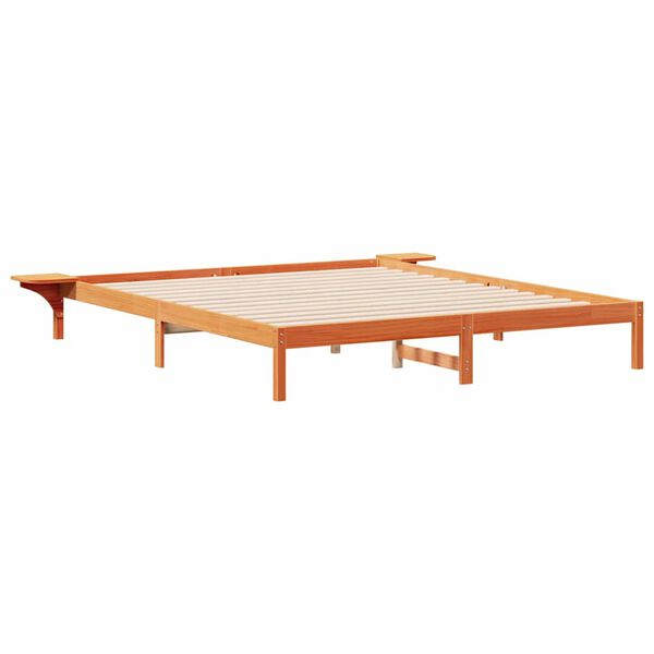 vidaXL Bedframe met Zijtafels Wasbruin 180 x 220 cm Massief grenenhout