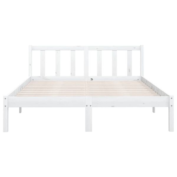 vidaXL Bedframe massief grenenhout wit 160x200 cm