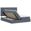 vidaXL Opslag bed met hoofdeinde Donkergrijs 180 x 200 cm Fluweel