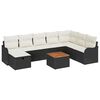vidaXL Tuin Sofa Set met kussen met opslag 9 pcs Zwart Poly riet