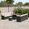 vidaXL Tuinbankenset 11 pcs Zwart poly rattan
