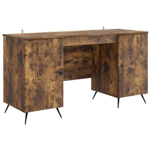 vidaXL Bureau Gerookt eiken 142,5 x 50 x 75 cm Bewerkt hout