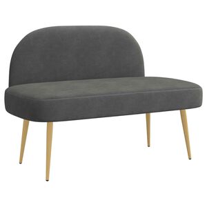 vidaXL Beklede bank met rugleuning Donkergrijs 110 x 60 x 76 cm