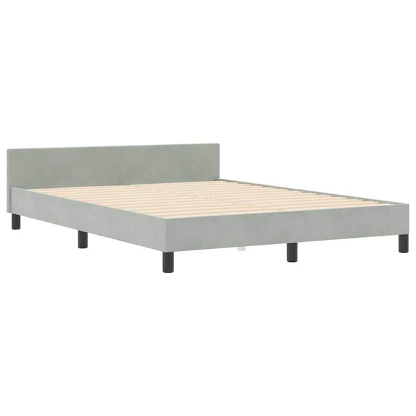 vidaXL Boxspringbed met hoofdeinde Lichtgrijs 160 x 200 cm Fluweel