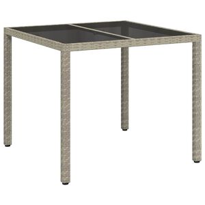 vidaXL Tuinstafel Grijs 90 x 90 x 75 cm poly rattan
