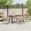vidaXL Tuin eettafelset met kussen 5 pcs Bruin poly rattan