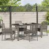 vidaXL Tuin eettafelset 5 pcs Grijs poly rattan