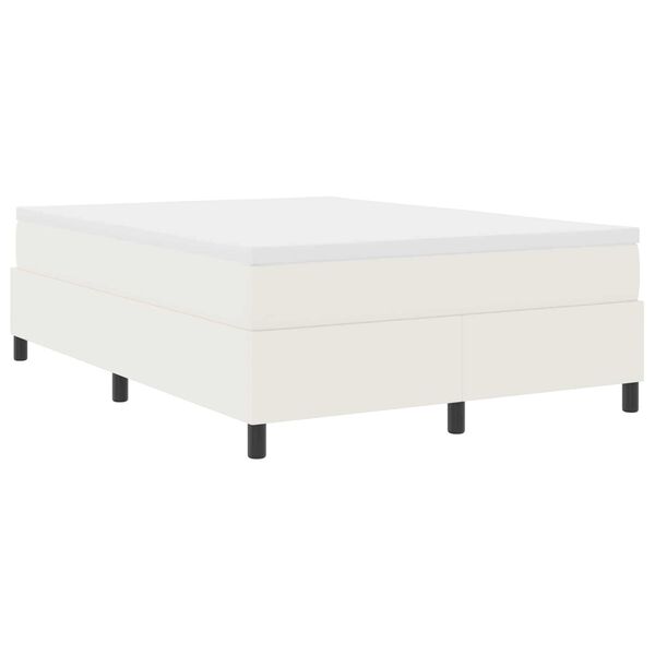 vidaXL Platform bedframe Cr&egrave;me 140 x 200 cm Katoen Stof