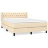 vidaXL Boxspring met matras stof cr&egrave;mekleurig 140x200 cm