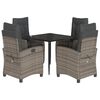 vidaXL 5-delige Tuinset met kussens poly rattan grijs
