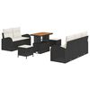 vidaXL Tuinbankenset met kussen 8 pcs Zwart poly rattan