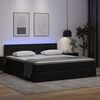vidaXL Opbergbed met LED met matras Zwart 180 x 200 cm Nep Leer