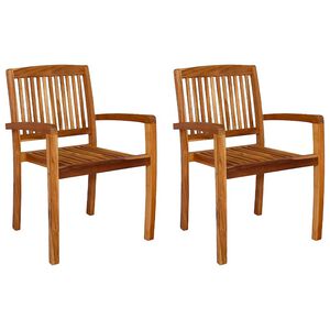 vidaXL Tuinstoelen stapelbaar 2 st massief teakhout