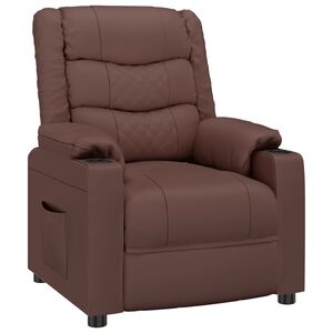 vidaXL Fauteuil verstelbaar kunstleer bruin