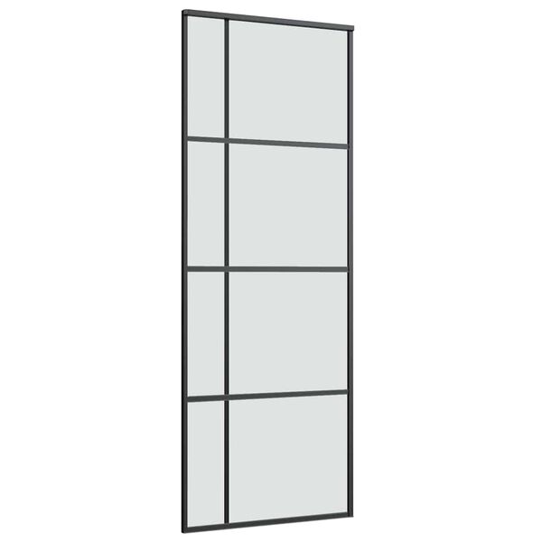 vidaXL Schuifdeur met beslag 76x205 cm ESG-glas en aluminium