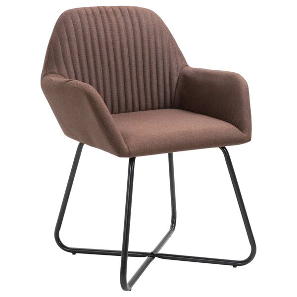 vidaXL Eetkamerstoelen 4 st stof bruin