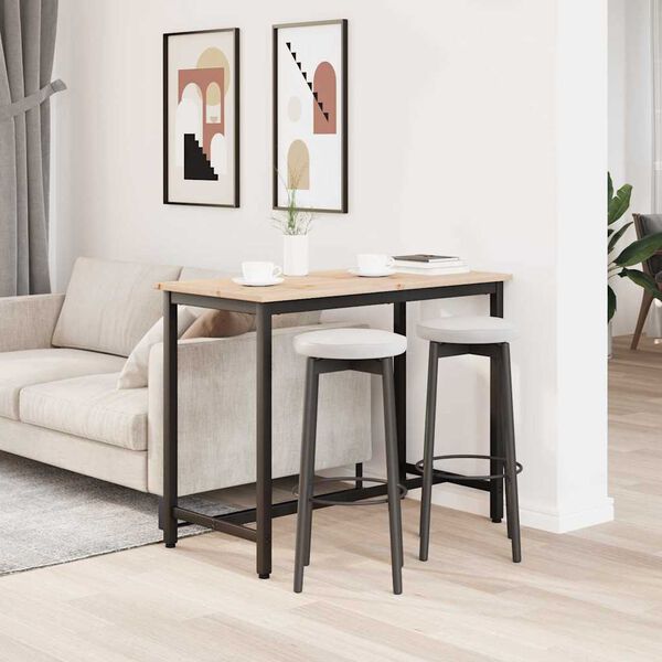 vidaXL Tafel Naturel 100 x 50 x 77 cm Engineered hout en staal