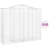 vidaXL Schanskorven 18 st gewelfd 200x50x160/180 cm ijzer