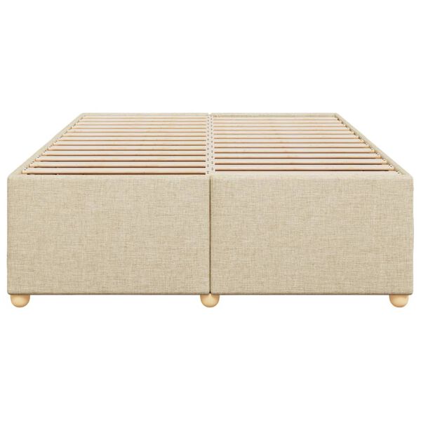 vidaXL Bedframe zonder matras stof cr&egrave;mekleurig 140x190 cm