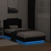 vidaXL Bedframe met hoofdbord en LED-verlichting zwart 75x190 cm