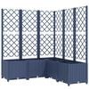 vidaXL Plantenbak met latwerk 120x120x136 cm polypropeen blauwgrijs