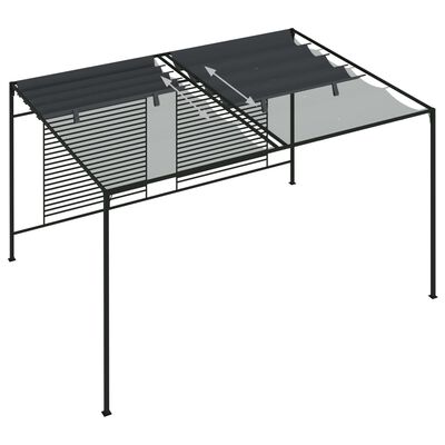 vidaXL Prieel met uittrekbaar dak 180 g/m² 4x3x2,3 m antracietkleurig