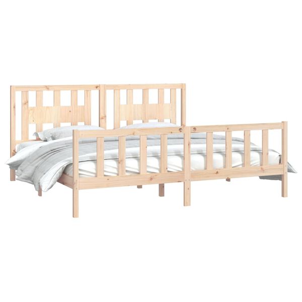 vidaXL Bedframe met hoofdbord massief grenenhout 180x200 cm