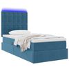 vidaXL Opbergbed met LED met matras Donkerblauw 90 x 200 cm Fluweel