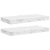 vidaXL Wandplank 2 st Wit Marmer 50 x 23,5 x 3,8 cm Bewerkt hout