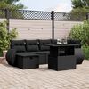 vidaXL 7-delige Loungeset met kussens poly rattan zwart