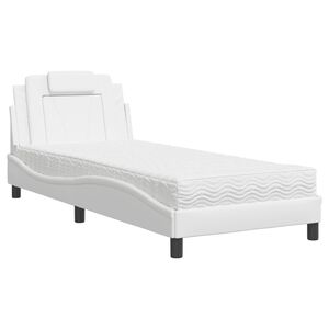 vidaXL Bed "Viana" met matras kunstleer wit 90x200 cm