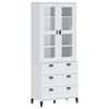 vidaXL Hoge kast VIKEN 80x40x190 cm massief grenenhout wit