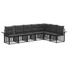 vidaXL Buiten bankenset 7 st Zwart en Donkergrijs Polyester