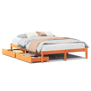vidaXL Bedframe zonder matras massief grenenhout wasbruin 150x200 cm