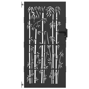 vidaXL Tuinpoort 85 x 175 cm Poedergecoat staal Zwart Vergrendelbaar
