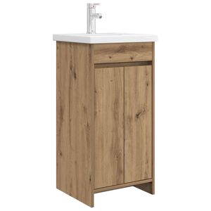 vidaXL Badkamermeubel met Wasbak Artisanaal eiken 42 x 40 x 84,5 cm