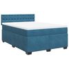 vidaXL Boxspring met matras fluweel blauw 140x190 cm