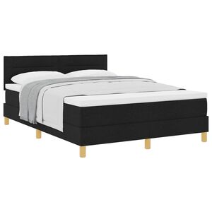 vidaXL Boxspringbed met matras met matras Zwart 160 x 200 cm Stof