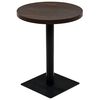 vidaXL Bistrotafel rond 60x75 cm MDF en staal donker essenkleur