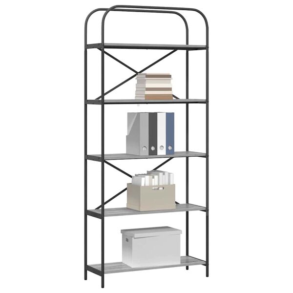 vidaXL Boekenkast Grijs Sonoma 80 x 30 x 183 cm Bewerkt hout