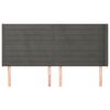 vidaXL Hoofdbord met randen 183x16x118/128 cm fluweel donkergrijs