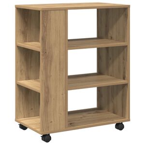 vidaXL Rolkast 60x35x75 cm bewerkt hout artisanaal eikenkleurig