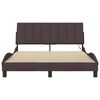vidaXL Bedframe zonder matras "Hanko" stof donkerbruin 140x190 cm