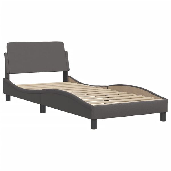 vidaXL Bedframe "Dover" kunstleer grijs 90x200 cm