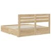 vidaXL Bedframe met lade met hoofdeinde met opslag Bewerkt hout